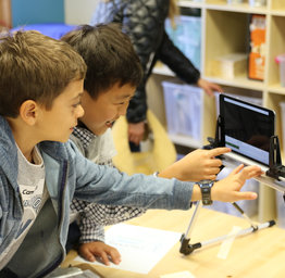 students working on project