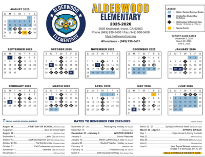 Alderwood Calendar